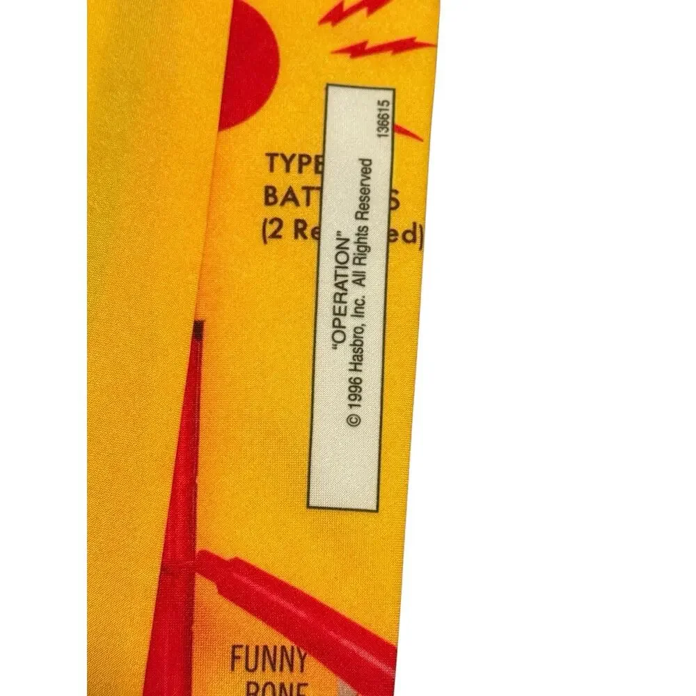Ralph Marlin ‘OPERATION’ Board Game Men's Necktie 1996 HASBRO Vintage Polyester